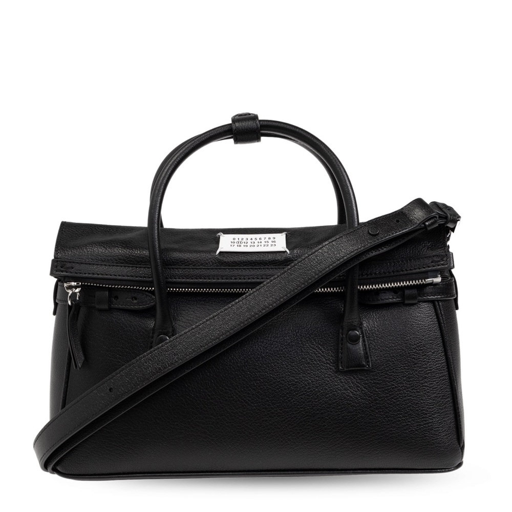 Maison Martin Margiela 5AC East West Black Leather Top-Handle Satchel / 2 Strap
